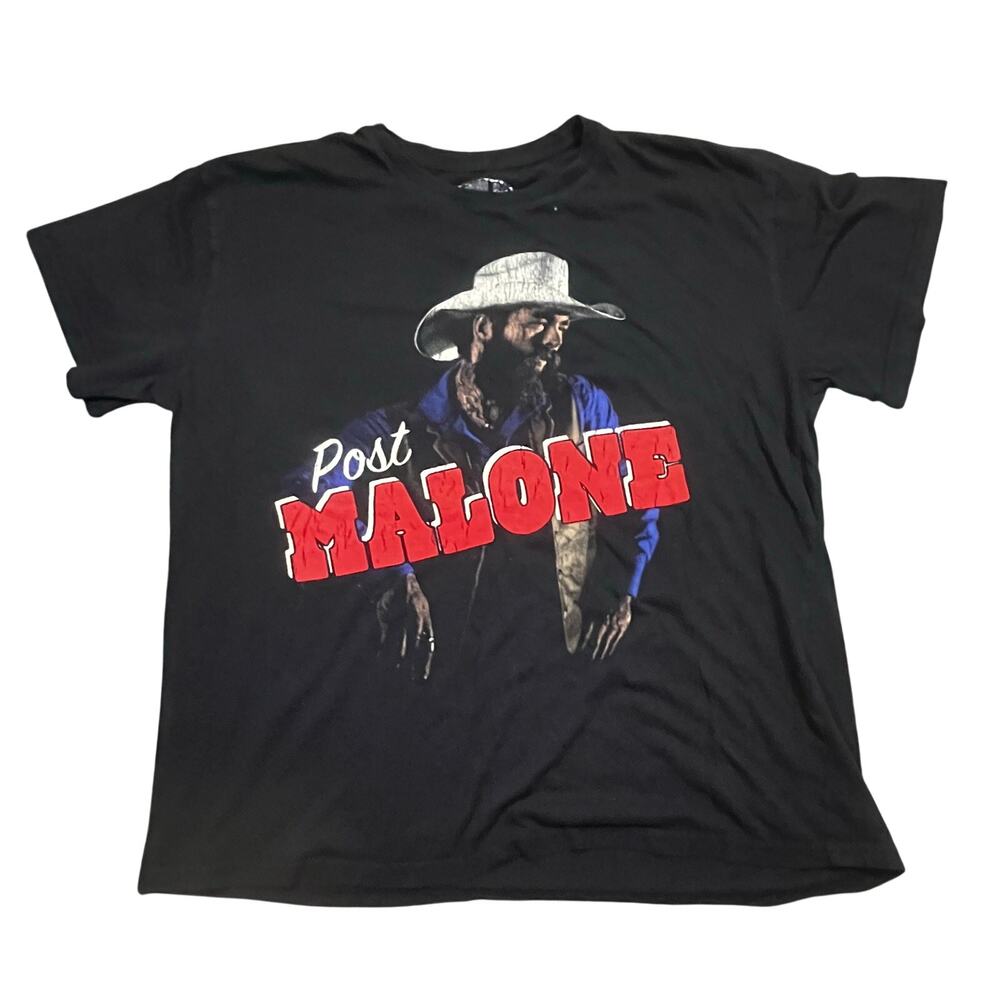 Post‎ Malone T Shirt Mens Large Black Graphic Concert Country Rap Band Tee